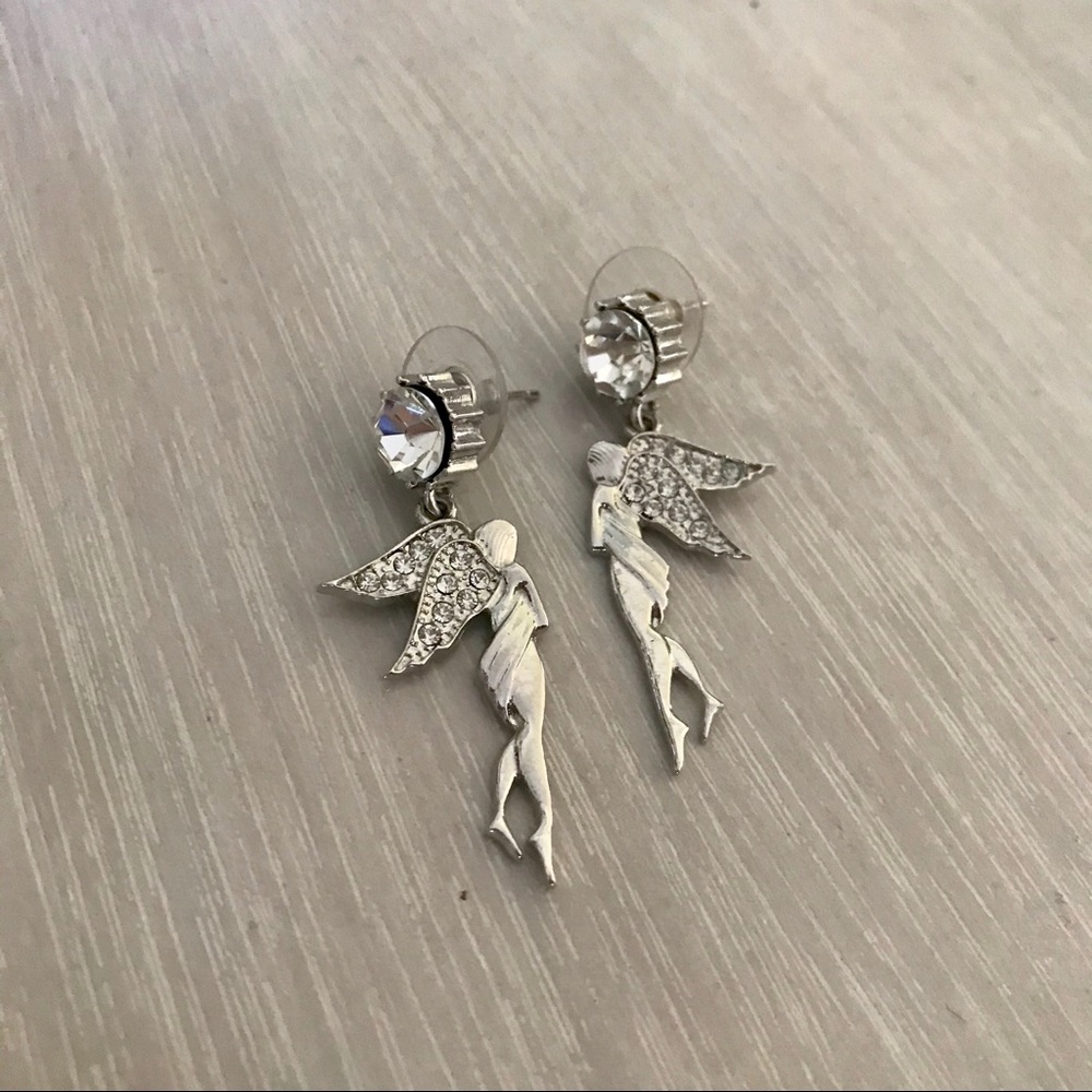 Crystal angel earrings